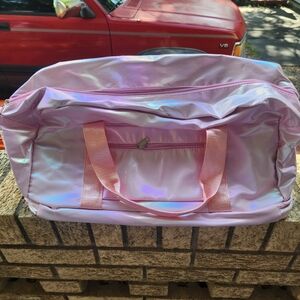 Pink Shiny Gym Travel Tote Bag Large Crossbody